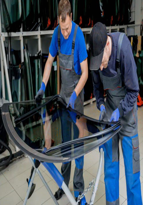 automobile-special-workers-replacing-windscreen-car-auto-service-station_179755-7408